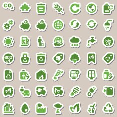 iconset ecology green & white sticker