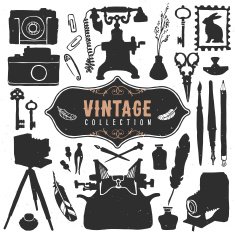 Vintage retro old things collection