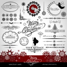 Christmas and New Year decorative vector set