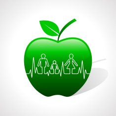 Heartbeat make family icon inside the apple