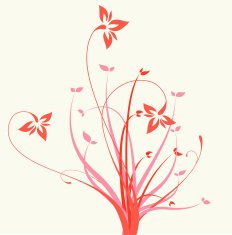 Pink Flowers Vector Floral Ornament Background