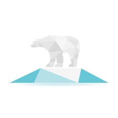 Abstract bear isolated on a white backgrounds