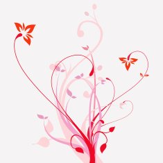 Pink Flowers Vector Floral Ornament Background N2