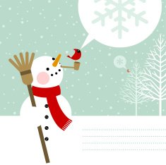 Winter Let&acute;s it snow Snowman and cardinal