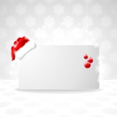 Vector illustration on a Christmas theme with Santa Claus cap