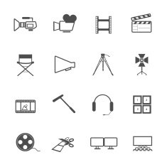 filming tool Icons movie vector