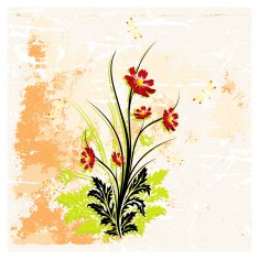 Abstract Grunge Floral Background N26