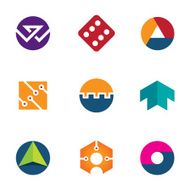 Technology success luck foundation arrow boost up logo icon set