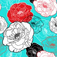 Poppies seamless vector background