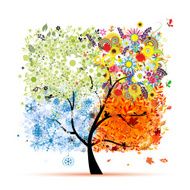 Four seasons - spring summer autumn winter Art tree N2
