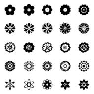 Abstract flower icons set