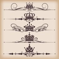 Set of calligraphic design elements vintage ornaments and dividers N2