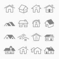 Home outline stroke symbol vector icons