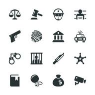 Justice and Law Silhouette Icons N2