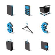 blue 3D icon set 06