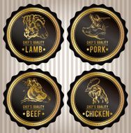 Gold Vintage Meat Labels