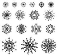 Snowflakes on a white background