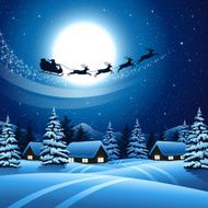 Santa Claus flying in the sky