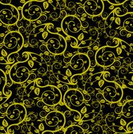 gold flower ornament on black background N2