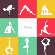 Yoga poses silhouette set N3