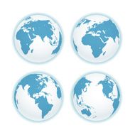Earth map scheme isolated on white