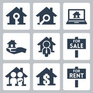 Vector real estate icons set