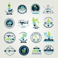 Surfing summer icons N5