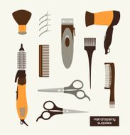 Hairdressing supplies Vector Illustracion N2