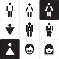 Woman and man icon WC sign