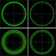 Set of Radar screens and Sniper's scopes