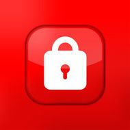 Vector red lock icon Eps10 Easy to edit