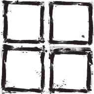 Set of black grunge frames isolated on white background