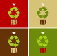 Recycling Christmas Tree Icon