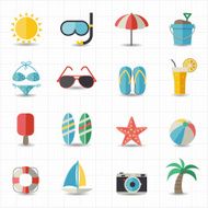 Summer and beach icons N4