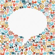 Shipping concept colorful social media speech bubble shape icons composition