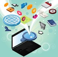 Searching the web with laptop N2