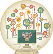Online communication in social media by a computer