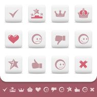 Web icons white buttons Part three Rating and status symbols N2