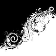 Black diagonal floral design N2