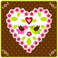 Happy Valentine&acute;s Day love bidrs Easter spring flowers N2