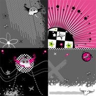 Abstract pink emo background set