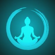 Vector Woman Doing Yoga with Zen Circle N3