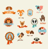 Pets vector icons - cats and dogs elements N4
