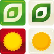 ecology icons leaf and sun