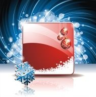 Christmas illustration 3d snowflake on green background