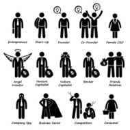 Business Entrepreneur Investors and Competitors Cliparts
