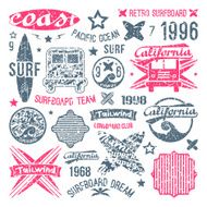 Surfing emblem and design elements N4