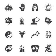 Psychic fortune teller Silhouette icons