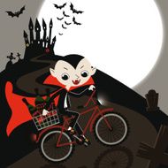 Count Dracula on a bicycle