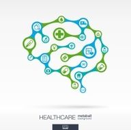 Abstract medicine vector background brain concept illustration metaball icons circles N2